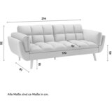 Bessagi Home zofa s posteljno funkcijo cora, siva, žamet | Shoptok.si