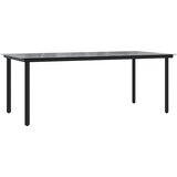  7-dijelni vrtni blagovaonski set od poliratana crni Crna Dužina stola 200 cm | shoptok.hr