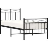 Metalni okvir kreveta uzglavlje i podnožje crni 75x190 cm | shoptok.hr