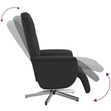  Naslonjač od tkanine s osloncem za noge crni | shoptok.hr