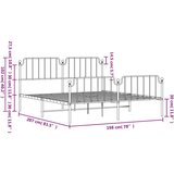 Metalni okvir kreveta s uzglavljem i podnožjem crni 193x203 cm | shoptok.hr
