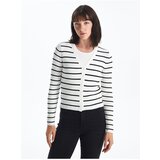 LC Waikiki V-Neck Striped Long Sleeve Women's Knitwear Cardigan | Eponuda.com