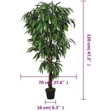 vidaXL Umjetno stablo manga 450 listova 120 cm zeleno | shoptok.hr