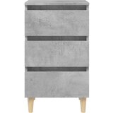  Noćni ormarić s nogama od masivnog drva boja betona 40x35x69 cm | shoptok.hr