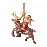 figura Santa Riding Reindeer Hanging Ornament Figure