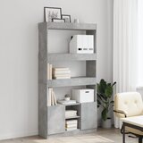  Visoka komoda siva boja betona 92x33x180 cm konstruirano drvo | shoptok.hr