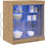  Stranska omarica z LED lučmi, umetni hrast, 60,5x37x67 cm | Shoptok.si