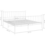  Za krevet bijeli metalni 180 x 200 cm | shoptok.hr
