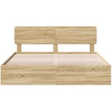 vidaXL konstrukcija postelje s predalom sonoma hrast 200 x 200 cm, (5000113634) | Shoptok.si