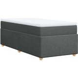 vidaXL Box spring postelja z vzmetnico temno siva 90x190 cm blago | Shoptok.si