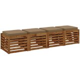  Jastučići za sjedalo od 4 dijela VUGHT 4 kom. 100% poliester Smeđesiva | shoptok.hr