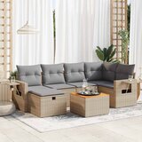  7-dijelni set vrtnih sofa od poliratana s jastucima bež | shoptok.hr
