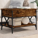 vidaXL Klubska mizica dimljeni hrast 70x50x50 cm inž. les in kovina | Shoptok.si