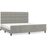Maison Chic Posteljni okvir - Dvoposteljna postelja - Zakonska postelja brez vzmetnice svetlo siv 200x200 cm žamet-J4189, (21769128) | Shoptok.si
