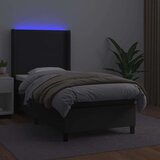  Box spring postelja z vzmetnico LED črna 80x200 cm umetno usnje, (20789771) | Shoptok.si