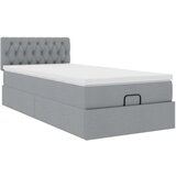 vidaXL Otomanski posteljni okvir z vzmetnico siv 80x200 cm blago | Shoptok.si