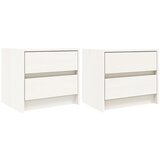 Maison Chic Dvo delni komplet Nočne omarice - Nočne mize bela 40x31x35,5 cm trdna borovina, (21688340) Cene