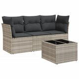Maison Chic Seti vrtnega pohištva - Vrtna garnitura - Vrtni pohištvo set 4-delna z blazinami siv poli ratan, (21820937) | Shoptok.si
