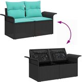  Vrtna sedežna garnitura 7 pcs Črna in turkizna 55 x 55 x 37 cm, (5000020527) | Shoptok.si