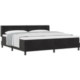 vidaXL Box Spring Postelja z Blazino Črna 200x200 cm Žamet Cene