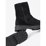 Shelvt Modern black ankle boots with silver buckles | Shoptok.si