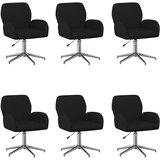 vidaXL Vrteči pisarniški stoli 6 kos 54 x 58 x 90 cm Črna Blago, (5000302296) | Shoptok.si