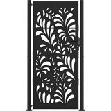  Vrtna vrata crna 100x200 cm čelični valoviti dizajn | shoptok.hr