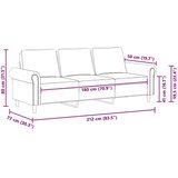  Trosjed svjetlosivi 180 cm baršunasti | shoptok.hr