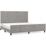  Posteljni okvir z vzglavjem svetlo siv 200x200 cm žamet, (20735543) | Shoptok.si