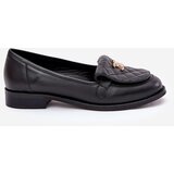 Laura Messi Leather Moccasins With Gold Decoration Black 2927 | Eponuda.ba