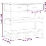  Konzolni stol boja hrasta 90x35x80 cm konstruirano drvo | shoptok.hr
