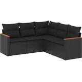  5-dijelna vrtna garnitura od poliratana s jastucima crna 62 x 62 x 69 cm | shoptok.hr