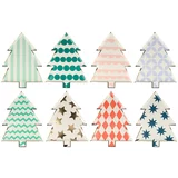 Meri Meri papirnati krožniki die cut patterned christmas tree (8 kosov)
