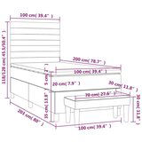 Box spring krevet s madracem tamnosivi 100x200 cm baršunasti | shoptok.hr