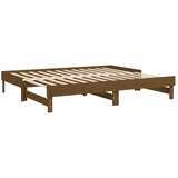  Izvlečna dnevna postelja medeno rjava 2x(80x200) cm borovina, (20725334) | Shoptok.si