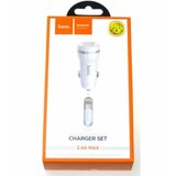 Hoco avtopolnilec Z27 2,4 a s kablom 1m microusb - bel | Shoptok.si