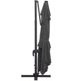 vidaXL Stranski senčnik LED in aluminijast drog 400x300 cm antraciten | Shoptok.si