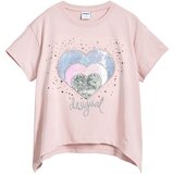 Desigual Majica 'Heart strass' modra / siva / roza / črna / bela u