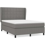  Box spring postelja z vzmetnico temno siva 140x200 cm blago, (20790399) | Shoptok.si