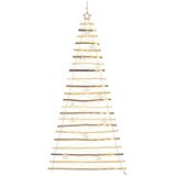 vidaXL Božićno drvce s 130 LED svjetlima Prirodna 210 cm Masivni jasen | shoptok.hr