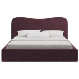 Makamii Tamno ljubičasti tapecirani bračni krevet s prostorom za odlaganje s podnicom 180x200 cm Kahai – | shoptok.hr