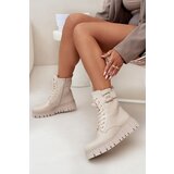 Boto Womens Platform Ankle Boots With Decorative Detail Insulated Light Beige Lyrana | Shoptok.si