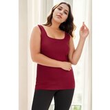 Dewberry 21135 Womens Plus Size Tank Top Blouse-BURGUNDY | Shoptok.si
