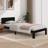  Okvir za krevet od masivne borovine crni 90 x 200 cm | Eponuda.com