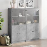  Regal za knjige s vratima boja betona 136x37x142 cm drveni | shoptok.hr