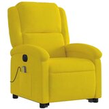 vidaXL Električni masažni naslonjač na podizanje žuti baršun | shoptok.hr