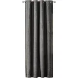 Zatemnitvena zavesa z videzom lana z obročki 245 x 140 cm, siva, dekorativna neprosojna okenska zavesa za spalnice in dnevne sobe, (5000235697)