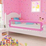vidaXL sigurnosna ograda za dječji krevet ružičasta 180x42 cm poliester | shoptok.hr