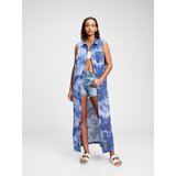 GAP Dress sleeveless linen maxi tie dye shirtdress - Women's | Shoptok.si