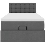 vidaXL Otomanska postelja z vzmetnico siv 90x200 cm blago | Shoptok.si